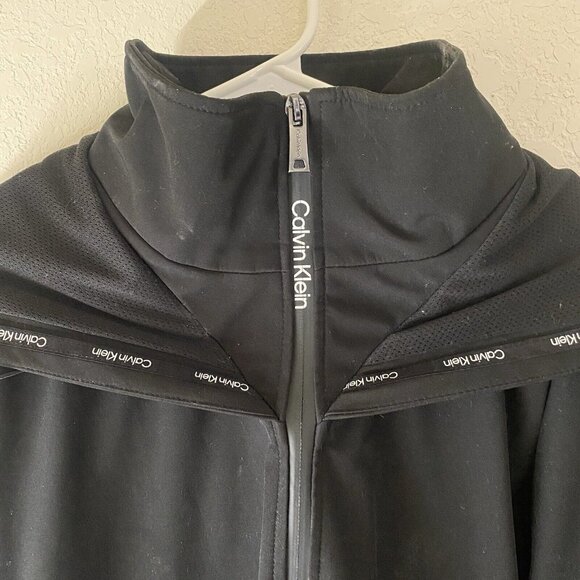 Calvin Klein Hooded Zip-Up Jacket Mens L Black Nylon Outdoors - Picture 8 of 14